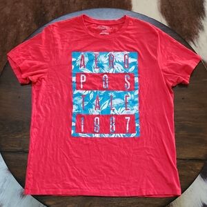 Aeropostale Men’s Coral Red Graphic Short-Sleeve Tee